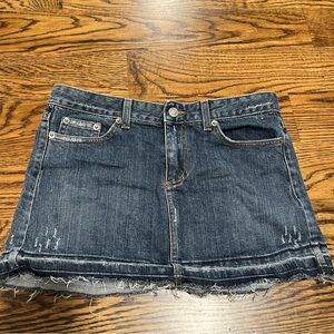 Cello Dark Blue Distressed Mini Skirt